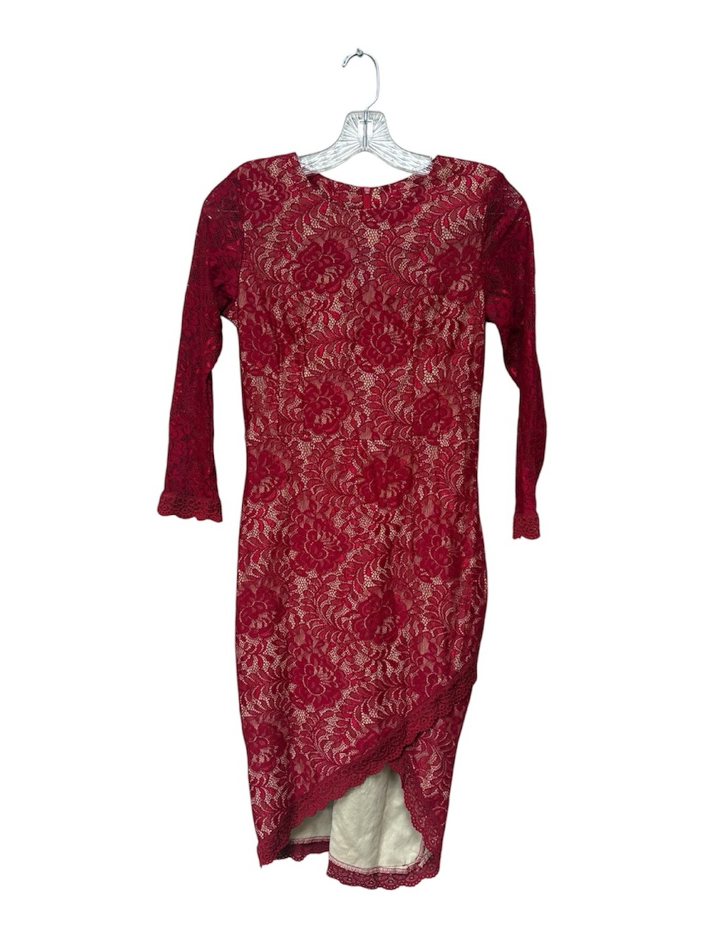 Miusol Burgundy Lace High Low Dress S Gothic Romance Dark Feminine